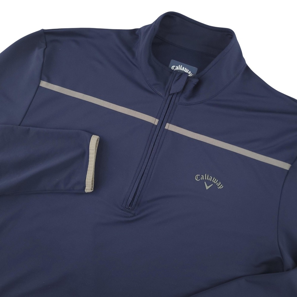 Callaway Weather Series Pullover Mens XL Blue 1/4 Zip Long Sleeve Golf Top